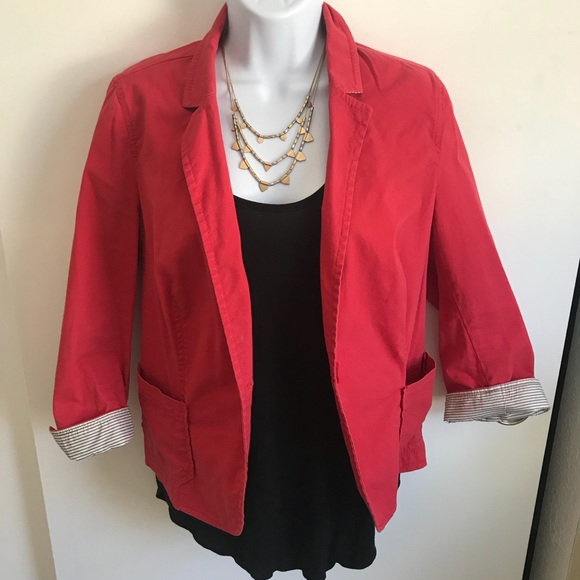 Banana Republic Jackets & Blazers - Coral blazer with patterned cuffs